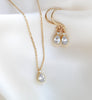 Delicate rose gold Bridal necklace and earring set - KHLOE - Treasures by Agnes