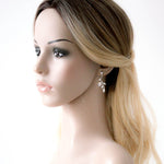Delicate rose gold bridal necklace and earrings set - APRILLE
