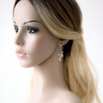 Delicate rose gold bridal necklace and earrings set - APRILLE