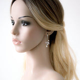 Delicate rose gold bridal necklace and earrings set - APRILLE