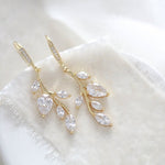 Delicate rose gold bridal necklace and earrings set - APRILLE