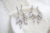 Delicate rose gold bridal necklace and earrings set - APRILLE
