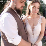 Delicate Rose gold Bridal or Bridesmaid necklace with Swarovski crystals - JOY - Treasures by Agnes