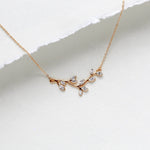 Delicate Rose gold Bridal or Bridesmaid necklace with crystals - JOY - Treasures by Agnes