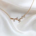 Delicate Rose gold Bridal or Bridesmaid necklace with crystals - JOY - Treasures by Agnes