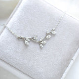 Delicate Rose gold Bridal or Bridesmaid necklace with Swarovski crystals - JOY - Treasures by Agnes