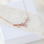 Delicate Rose gold Bridal or Bridesmaid necklace with Swarovski crystals - JOY - Treasures by Agnes