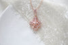 Delicate rose gold bridal pendant necklace - ADDIA - Treasures by Agnes