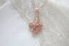 Delicate rose gold bridal pendant necklace - ADDIA - Treasures by Agnes