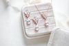 Delicate rose gold crystal drop wedding necklace set - DIVINE - Treasures by Agnes