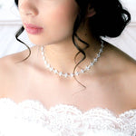 Delicate rose gold cubic zirconia bridal necklace - LAUREN - Treasures by Agnes