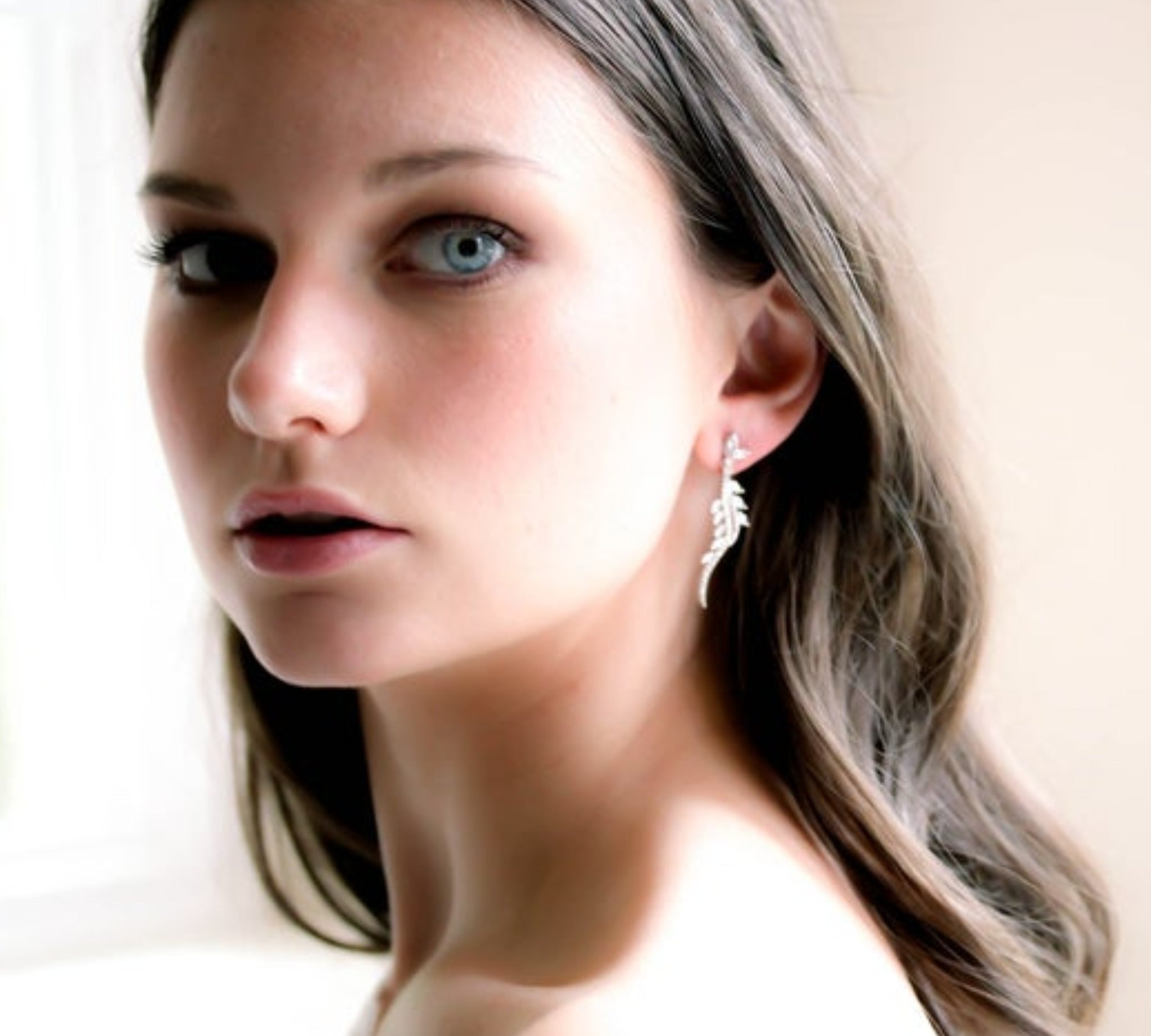 Delicate Rose gold cubic zirconia wedding jewelry set - LEAH