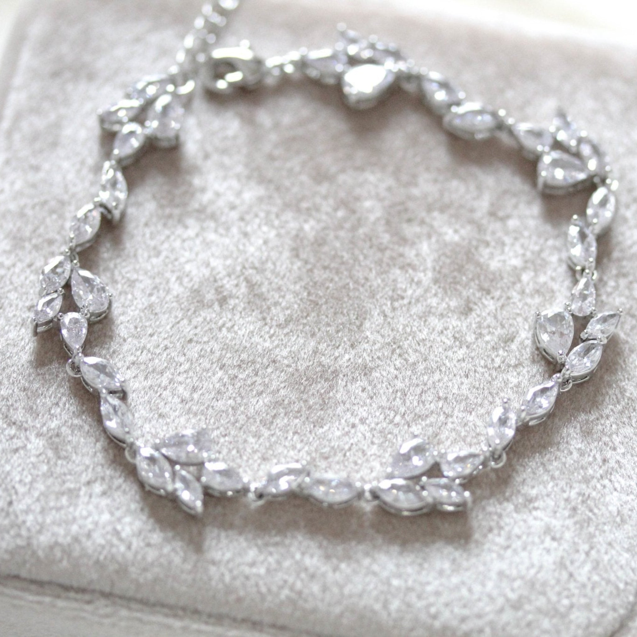 Delicate Rose gold CZ Bridal tennis bracelet - THALIA