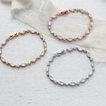 Delicate Rose gold tennis bracelet with marquise stones - LIV - Treasures by Agnes
