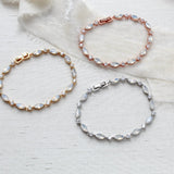 Delicate Rose gold tennis bracelet with marquise stones - LIV - Treasures by Agnes