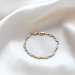 Delicate Rose gold tennis bracelet with marquise stones - LIV - Treasures by Agnes