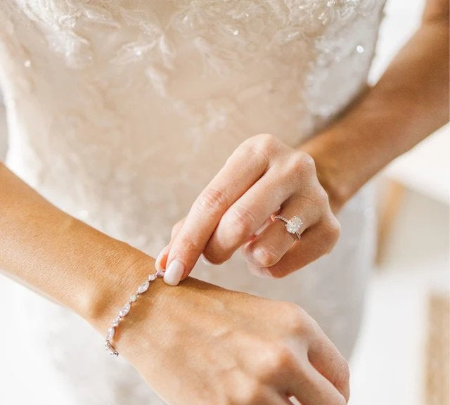 Delicate Rose gold tennis bracelet with marquise stones - LIV - Treasures by Agnes