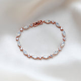 Delicate Rose gold tennis bracelet with marquise stones - LIV - Treasures by Agnes