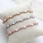 Delicate Rose gold tennis bracelet with marquise stones - LIV - Treasures by Agnes