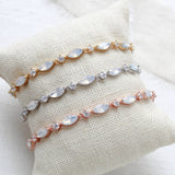 Delicate Rose gold tennis bracelet with marquise stones - LIV - Treasures by Agnes
