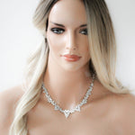 Elegant Rose gold bridal cubic zirconia necklace - EMERSON