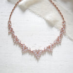 Elegant Rose gold bridal cubic zirconia necklace - EMERSON