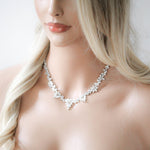 Elegant Rose gold bridal cubic zirconia necklace - EMERSON