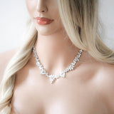 Elegant Rose gold bridal cubic zirconia necklace - EMERSON