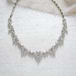 Elegant Rose gold bridal cubic zirconia necklace - EMERSON