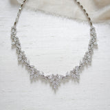 Elegant Rose gold bridal cubic zirconia necklace - EMERSON