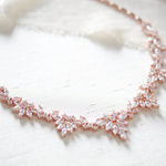 Elegant Rose gold bridal cubic zirconia necklace - EMERSON
