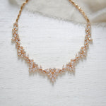 Elegant Rose gold bridal cubic zirconia necklace - EMERSON