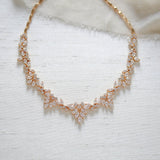 Elegant Rose gold bridal cubic zirconia necklace - EMERSON