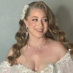 Elegant Rose gold bridal cubic zirconia necklace - EMERSON