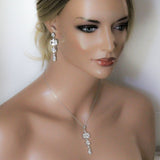 Emerald cut Rose gold earrings for Bride - ADELINE - Treasures by Agnes