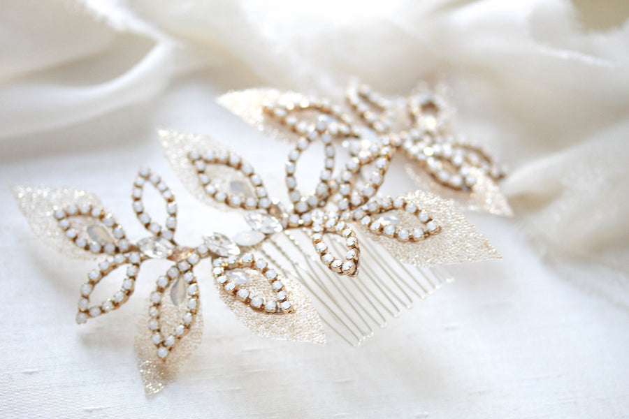 Floral Bridal hair comb - WILLOW - Treasures by Agnes