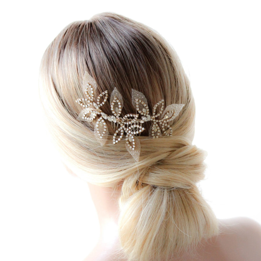 Floral Bridal hair comb - WILLOW - Treasures by Agnes