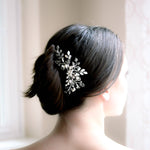 Swarovski crystal floral hair comb with freshwater pearls - AMINA - Treasures by Agnes