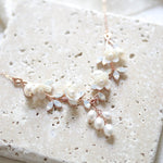Floral necklace with freshwater pearls and crystals - LOLITA - Treasures by Agnes
