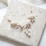 Floral necklace with freshwater pearls and crystals - LOLITA - Treasures by Agnes