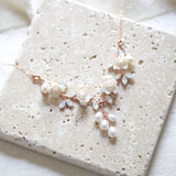 Floral necklace with freshwater pearls and crystals - LOLITA - Treasures by Agnes
