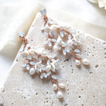 Floral pearl earrings for bride - LOLITA - Treasures by Agnes