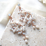 Floral pearl earrings for bride - LOLITA - Treasures by Agnes