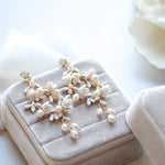 Floral pearl earrings for bride - LOLITA - Treasures by Agnes