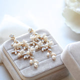Floral pearl earrings for bride - LOLITA - Treasures by Agnes