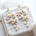 Floral pearl earrings for bride - LOLITA - Treasures by Agnes