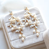 Floral pearl earrings for bride - LOLITA - Treasures by Agnes