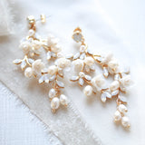 Floral pearl earrings for bride - LOLITA - Treasures by Agnes