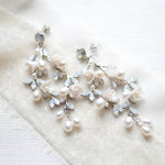 Floral pearl earrings for bride - LOLITA - Treasures by Agnes