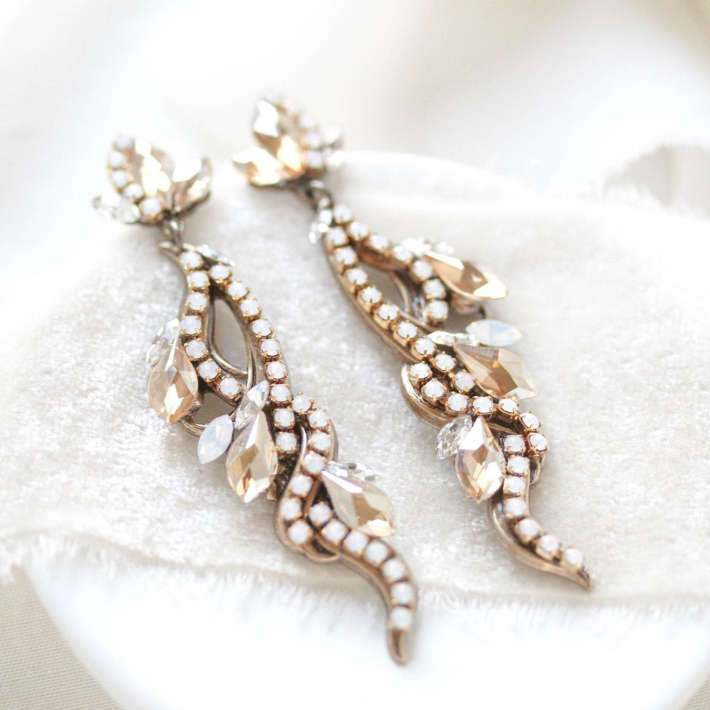 Floral statement earrings for brides - CAROLINE - Treasures by Agnes